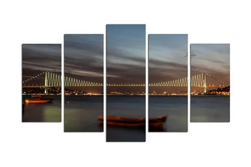 Dekorativ MDF-målning 5-Delar 20x60 cm - Flerfärgad - Inredning - Tavlor & posters - Canvastavla