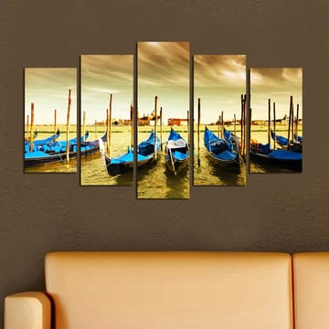 Dekorativ MDF-målning 5-Delar 20x60 cm - Flerfärgad - Inredning - Tavlor & posters - Canvastavla