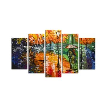 Dekorativ MDF-målning 5-Delar 20x60 cm - Flerfärgad - Inredning - Tavlor & posters - Canvastavla