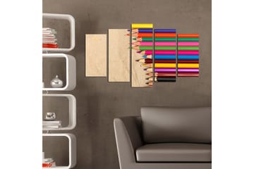 Dekorativ MDF-målning 5-Delar 20x60 cm - Flerfärgad - Inredning - Tavlor & posters - Canvastavla