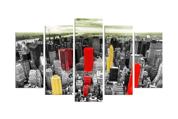 Dekorativ MDF-målning 5-Delar 20x60 cm - Flerfärgad - Inredning - Tavlor & posters - Canvastavla