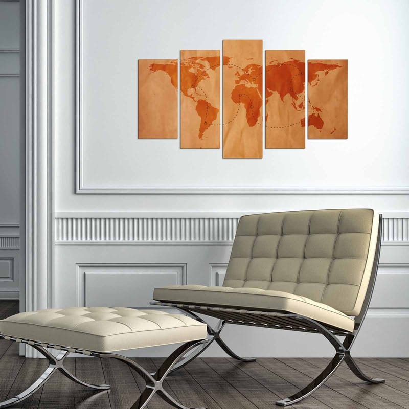 Dekorativ MDF-målning 5-Delar 20x60 cm - Flerfärgad - Inredning - Tavlor & posters - Canvastavla