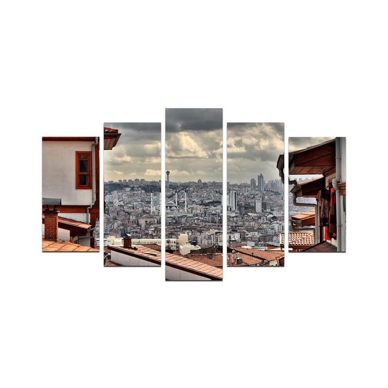 Dekorativ MDF-målning 5-Delar 20x60 cm, Flerfärgad