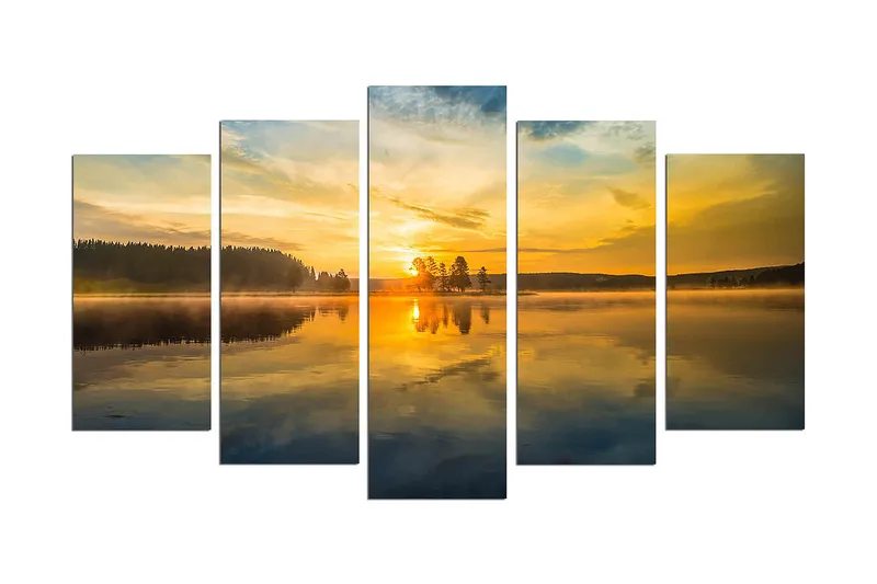Dekorativ MDF-målning 5-Delar 20x60 cm, Flerfärgad