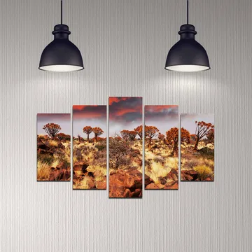 Dekorativ MDF-målning 5-Delar 20x60 cm - Flerfärgad - Inredning - Tavlor & posters - Canvastavla