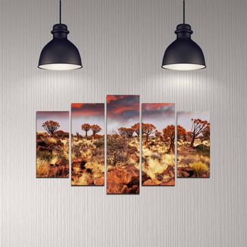 Dekorativ MDF-målning 5-Delar 20x60 cm - Flerfärgad - Inredning - Tavlor & posters - Canvastavla