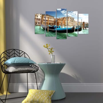 Dekorativ MDF-målning 5-Delar 20x60 cm - Flerfärgad - Inredning - Tavlor & posters - Canvastavla