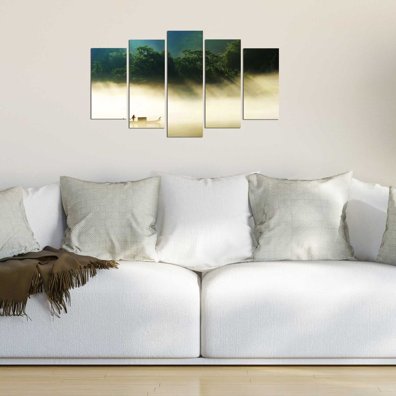 Dekorativ MDF-målning 5-Delar 20x60 cm - Flerfärgad - Inredning - Tavlor & posters - Canvastavla