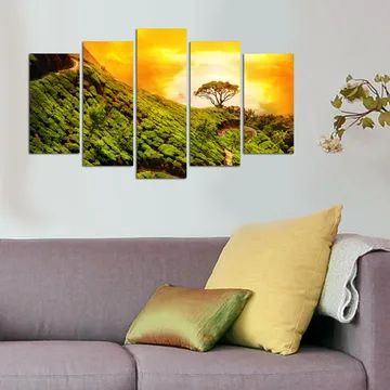 Dekorativ MDF-målning 5-Delar 20x60 cm - Flerfärgad - Inredning - Tavlor & posters - Canvastavla