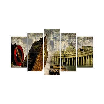 Dekorativ MDF-målning 5-Delar 20x60 cm - Flerfärgad - Inredning - Tavlor & posters - Canvastavla