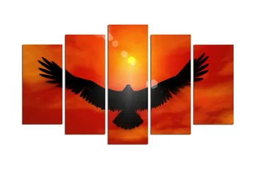Dekorativ MDF-målning 5-Delar 20x60 cm - Flerfärgad - Inredning - Tavlor & posters - Canvastavla