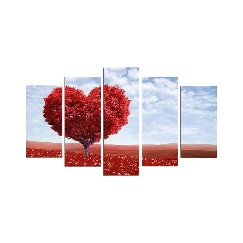 Dekorativ MDF-målning 5-Delar 20x60 cm, Flerfärgad