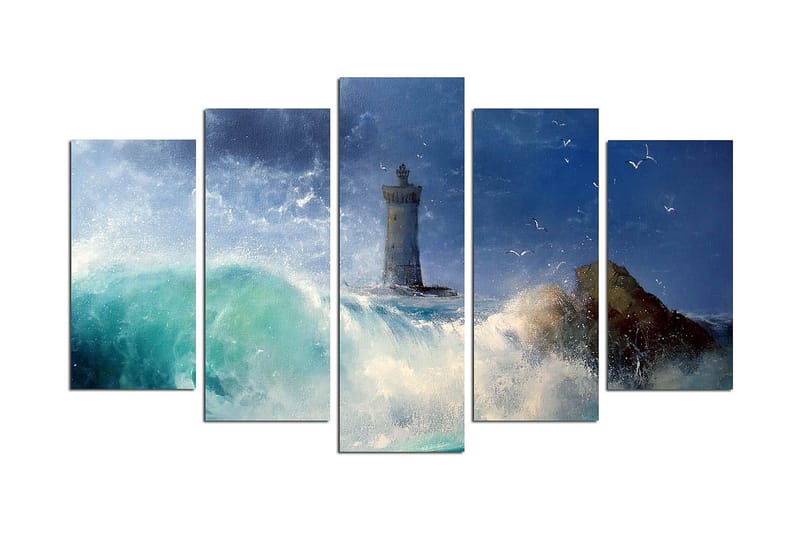 Dekorativ MDF-målning 5-Delar 20x60 cm, Flerfärgad