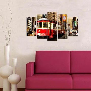 Dekorativ MDF-målning 5-Delar 20x60 cm - Flerfärgad - Inredning - Tavlor & posters - Canvastavla