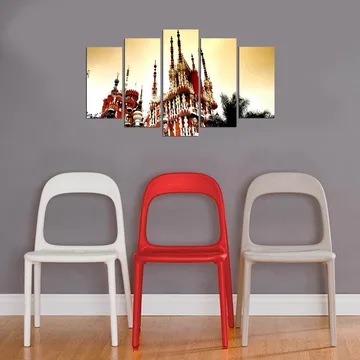 Dekorativ MDF-målning 5-Delar 20x60 cm - Flerfärgad - Inredning - Tavlor & posters - Canvastavla