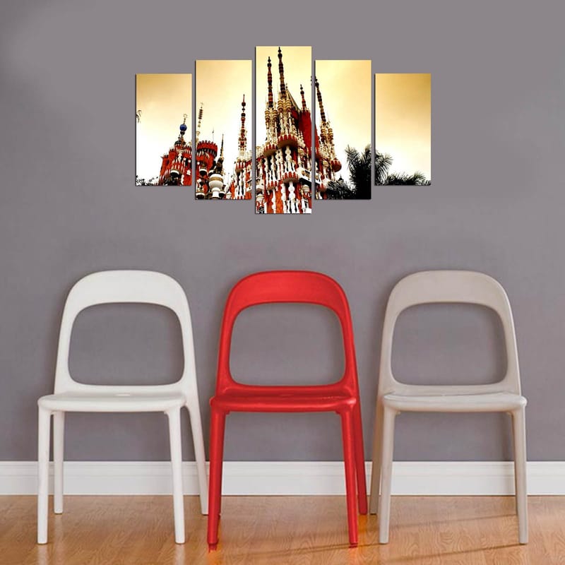 Dekorativ MDF-målning 5-Delar 20x60 cm - Flerfärgad - Inredning - Tavlor & posters - Canvastavla