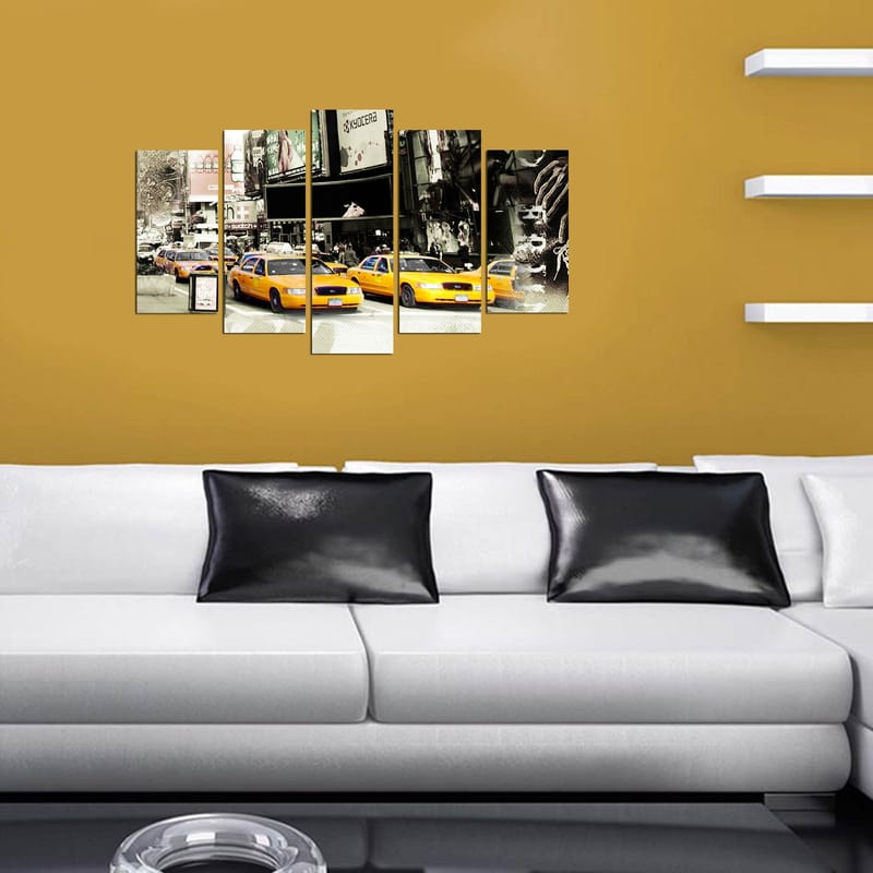 Dekorativ MDF-målning 5-Delar 20x60 cm - Flerfärgad - Inredning - Tavlor & posters - Canvastavla