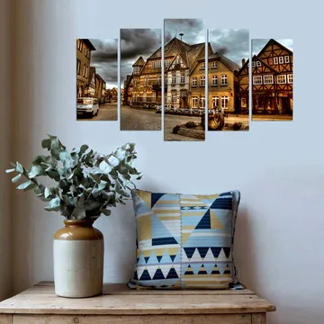 Dekorativ MDF-målning 5-Delar 20x60 cm - Flerfärgad - Inredning - Tavlor & posters - Canvastavla