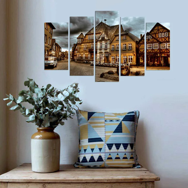 Dekorativ MDF-målning 5-Delar 20x60 cm - Flerfärgad - Inredning - Tavlor & posters - Canvastavla