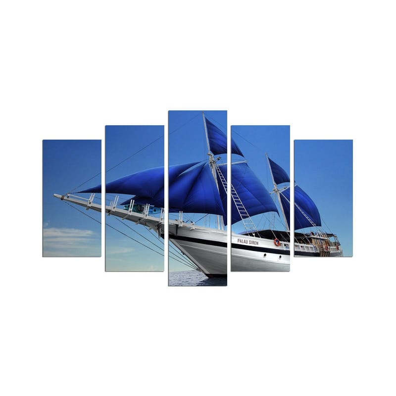 Dekorativ MDF-målning 5-Delar 20x60 cm, Flerfärgad