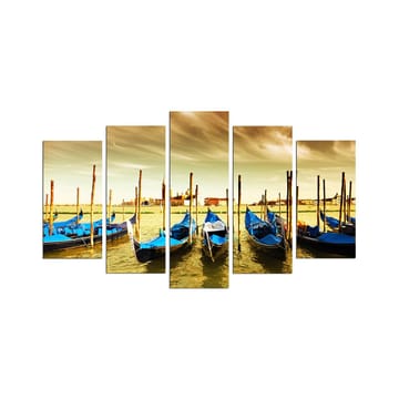 Dekorativ MDF-målning 5-Delar 20x60 cm - Flerfärgad - Inredning - Tavlor & posters - Canvastavla