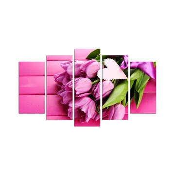 Dekorativ MDF-målning 5-Delar 20x60 cm - Flerfärgad - Inredning - Tavlor & posters - Canvastavla