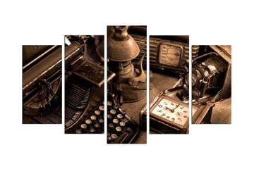 Dekorativ MDF-målning 5-Delar 20x60 cm - Flerfärgad - Inredning - Tavlor & posters - Canvastavla