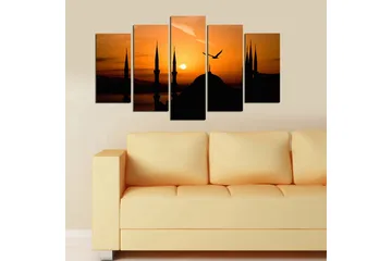 Dekorativ MDF-målning 5-Delar 20x60 cm - Flerfärgad - Inredning - Tavlor & posters - Canvastavla