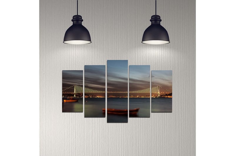 Dekorativ MDF-målning 5-Delar 20x60 cm - Flerfärgad - Inredning - Tavlor & posters - Canvastavla