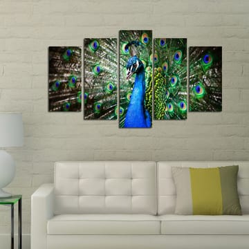 Dekorativ MDF-målning 5-Delar 20x60 cm - Flerfärgad - Inredning - Tavlor & posters - Canvastavla