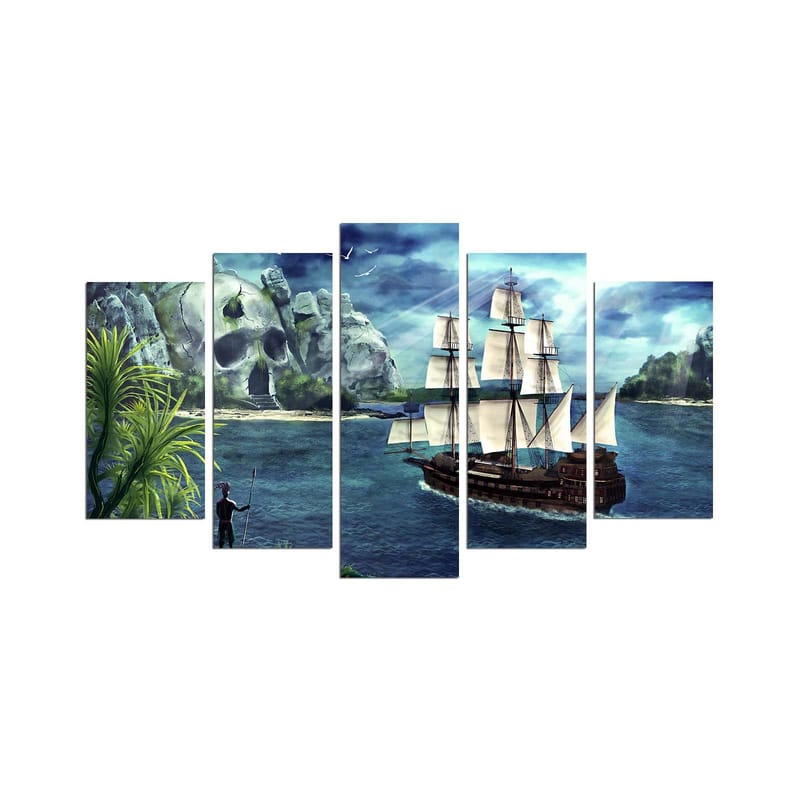 Dekorativ MDF-målning 5-Delar 20x60 cm, Flerfärgad