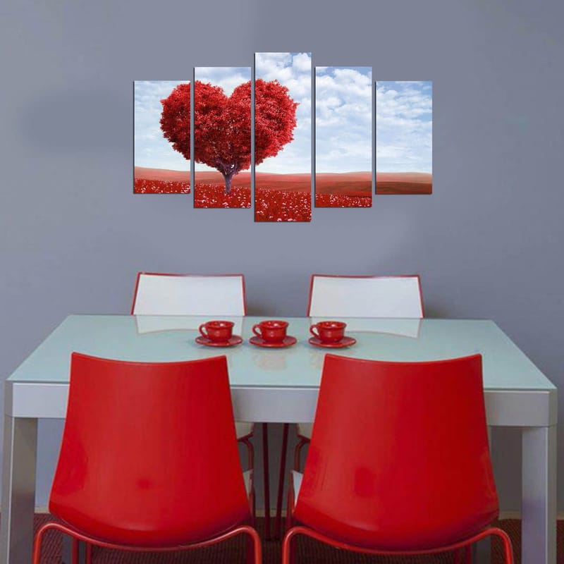 Dekorativ MDF-målning 5-Delar 20x60 cm - Flerfärgad - Inredning - Tavlor & posters - Canvastavla