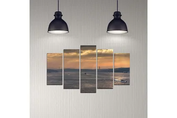 Dekorativ MDF-målning 5-Delar 20x60 cm - Flerfärgad - Inredning - Tavlor & posters - Canvastavla