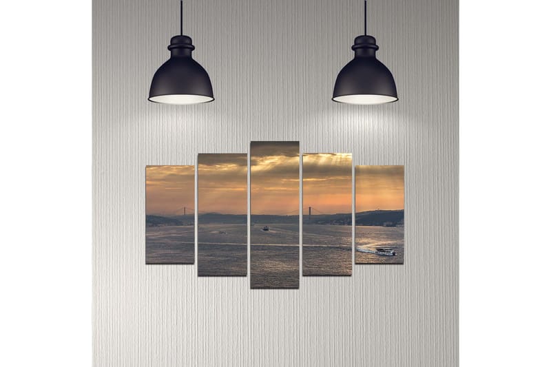 Dekorativ MDF-målning 5-Delar 20x60 cm - Flerfärgad - Inredning - Tavlor & posters - Canvastavla