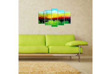 Dekorativ MDF-målning 5-Delar 20x60 cm - Flerfärgad - Inredning - Tavlor & posters - Canvastavla
