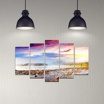 Dekorativ MDF-målning 5-Delar 20x60 cm - Flerfärgad - Inredning - Tavlor & posters - Canvastavla