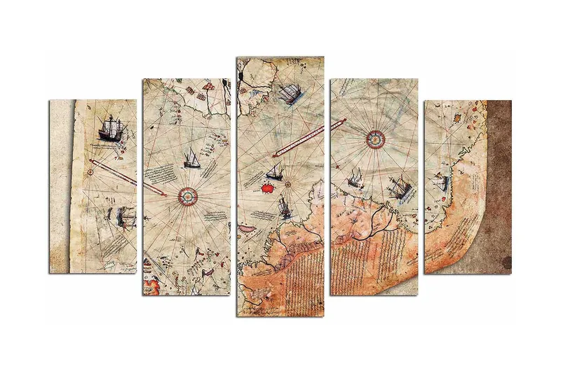 Dekorativ MDF-målning 5-Delar 20x60 cm, Flerfärgad