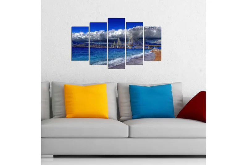 Dekorativ MDF-målning 5-Delar 20x60 cm - Flerfärgad - Inredning - Tavlor & posters - Canvastavla