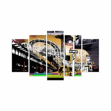 Dekorativ MDF-målning 5-Delar 20x60 cm - Flerfärgad - Inredning - Tavlor & posters - Canvastavla