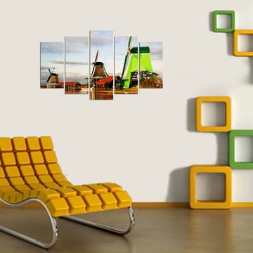 Dekorativ MDF-målning 5-Delar 20x60 cm - Flerfärgad - Inredning - Tavlor & posters - Canvastavla