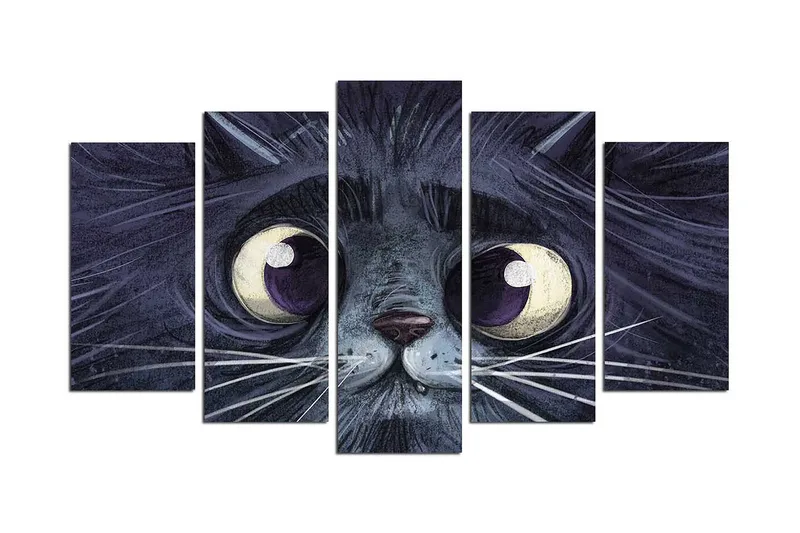 Dekorativ MDF-målning 5-Delar 20x60 cm, Flerfärgad