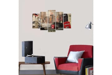 Dekorativ MDF-målning 5-Delar 20x60 cm - Flerfärgad - Inredning - Tavlor & posters - Canvastavla