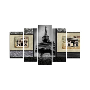 Dekorativ MDF-målning 5-Delar 20x60 cm - Flerfärgad - Inredning - Tavlor & posters - Canvastavla