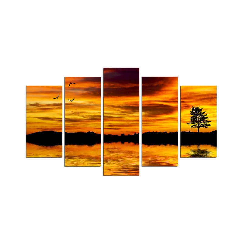 Dekorativ MDF-målning 5-Delar 20x60 cm, Flerfärgad