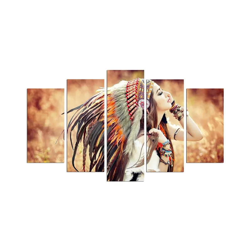 Dekorativ MDF-målning 5-Delar 20x60 cm, Flerfärgad