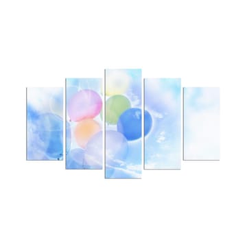 Dekorativ MDF-målning 5-Delar 20x60 cm - Flerfärgad - Inredning - Tavlor & posters - Canvastavla