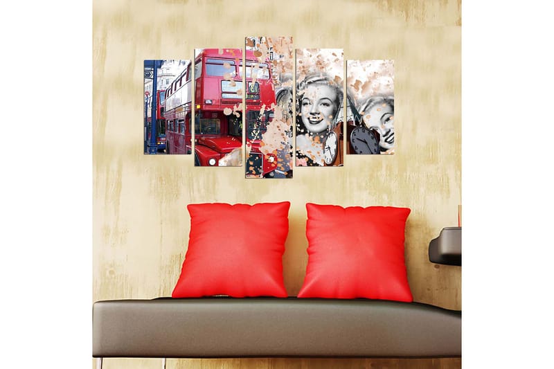 Dekorativ MDF-målning 5-Delar 20x60 cm - Flerfärgad - Inredning - Tavlor & posters - Canvastavla