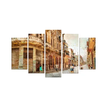 Dekorativ MDF-målning 5-Delar 20x60 cm - Flerfärgad - Inredning - Tavlor & posters - Canvastavla