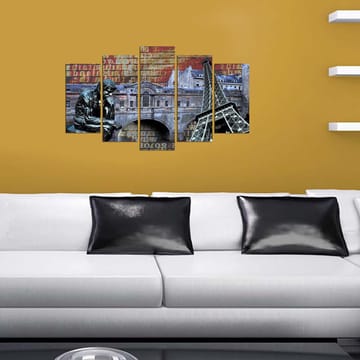 Dekorativ MDF-målning 5-Delar 20x60 cm - Flerfärgad - Inredning - Tavlor & posters - Canvastavla