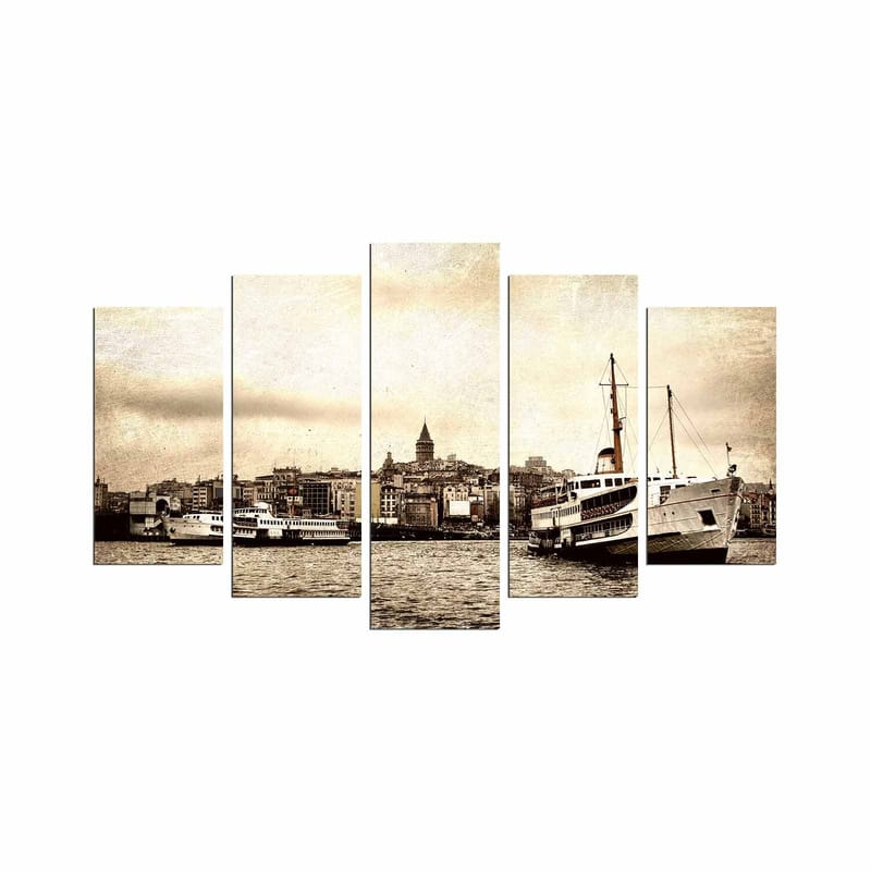 Dekorativ MDF-målning 5-Delar 20x60 cm, Flerfärgad